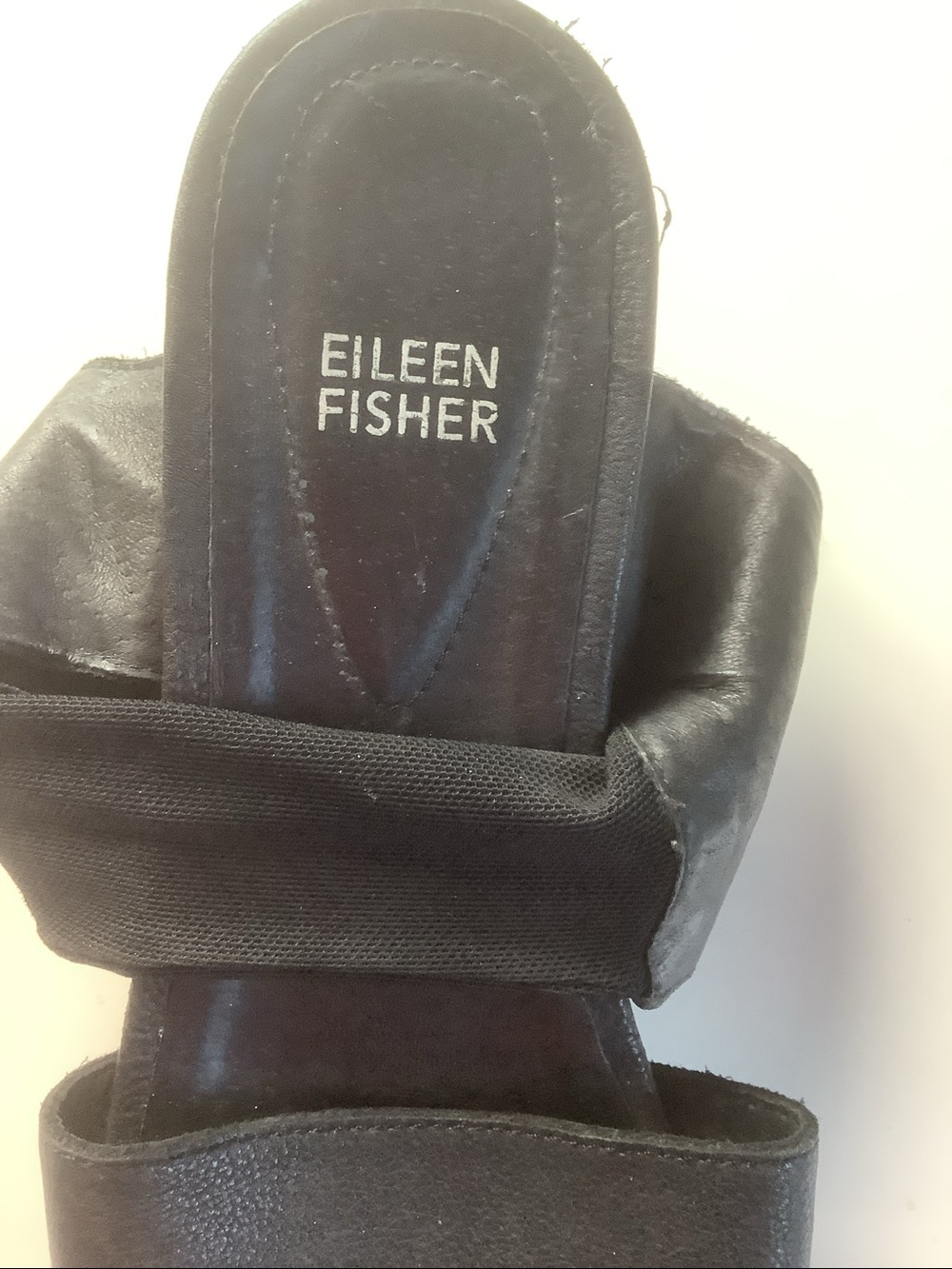 Eileen Fisher Black Leather Ankle Strap Sandals | Minimalist Comfort | Size 8.5 - Picture 9 of 10